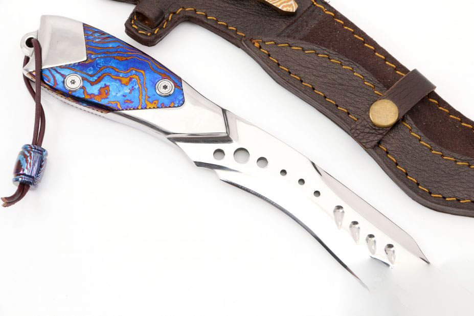 Integral knife MokuTi inlays - Damascus steel edc - Image 3
