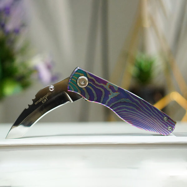 Niobium® Titanium & Timascus Handle Folding Knife