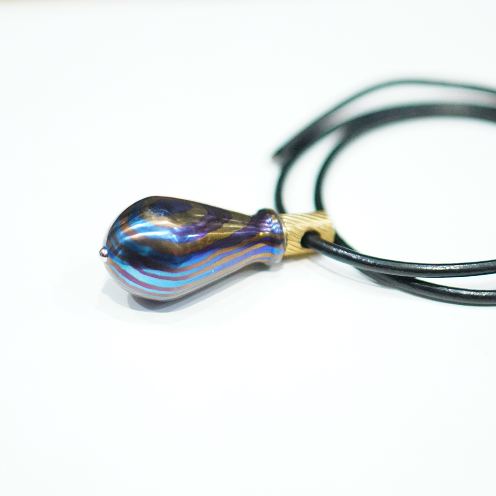 Timascus Spinning Top Pendant – Custom Handcrafted Jewelry - Image 2