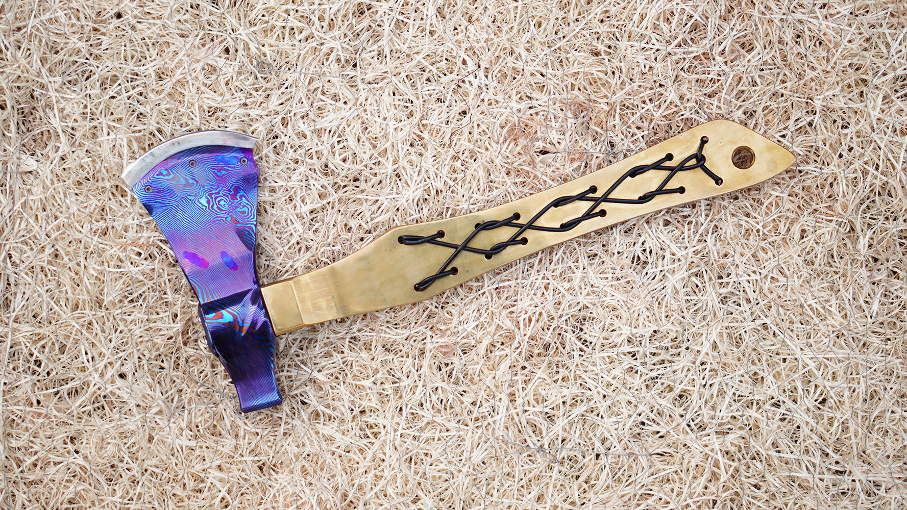 Viking Twist Timascus Axe – Hand Forged Fighting Tool - Image 4