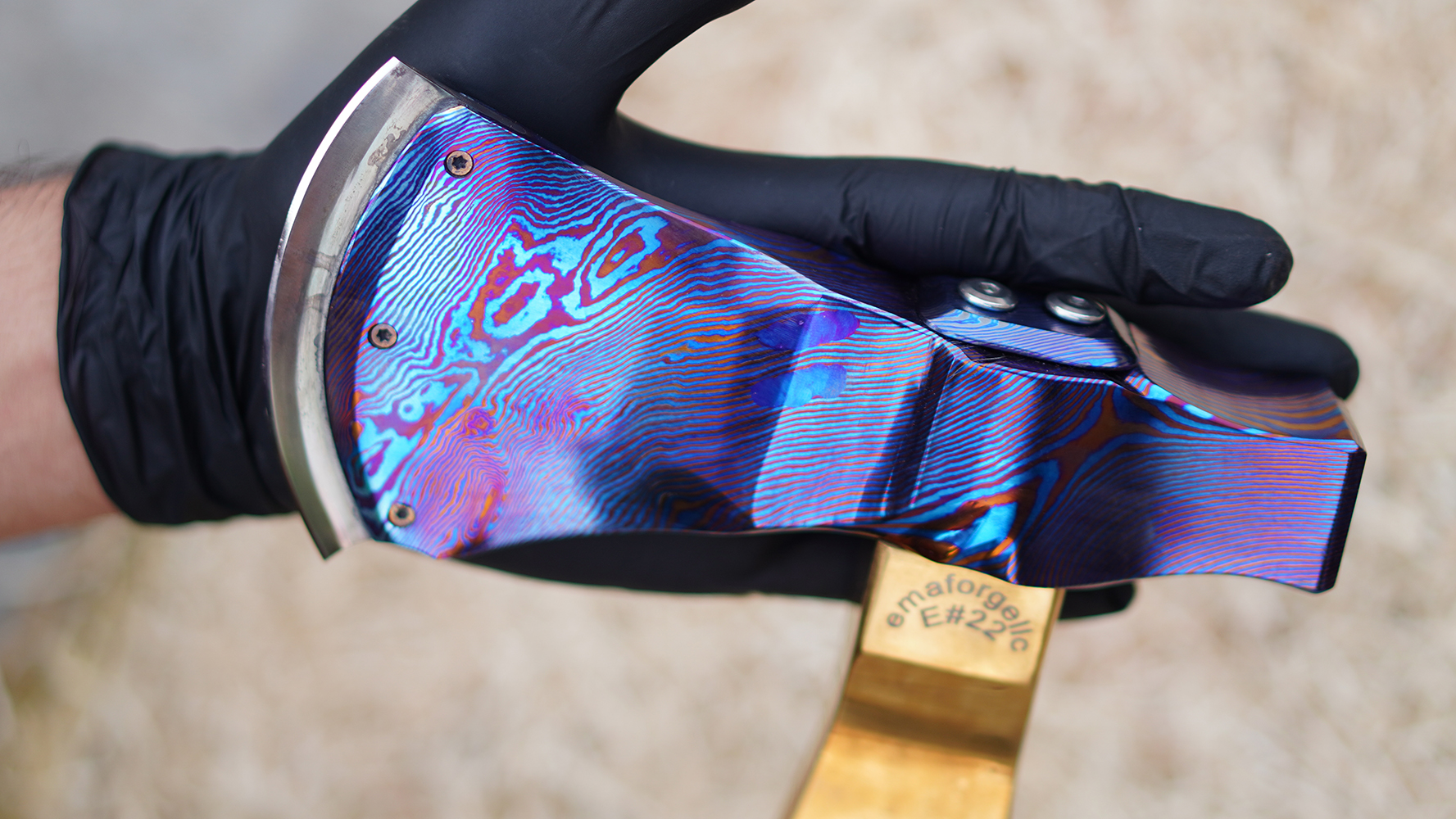 Viking Twist Timascus Axe – Hand Forged Fighting Tool - Image 2