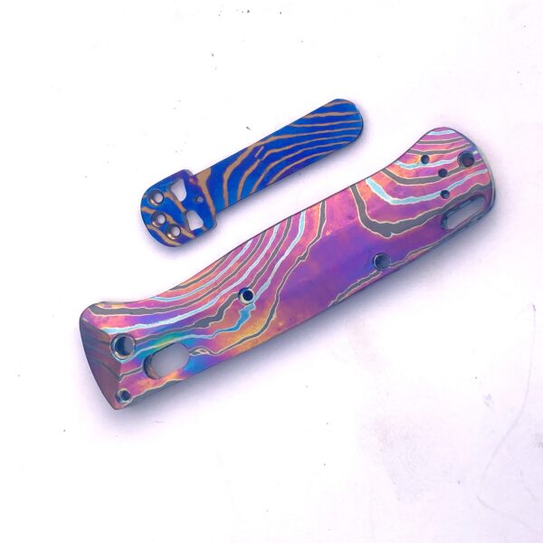 Benchmade Bugout 535 Replacement Scale Kit Timascus (ZircuTi) Scales, Benchmade Bugout 535 Only - 2x Scales Titanium Benchmade Scale Exoctic