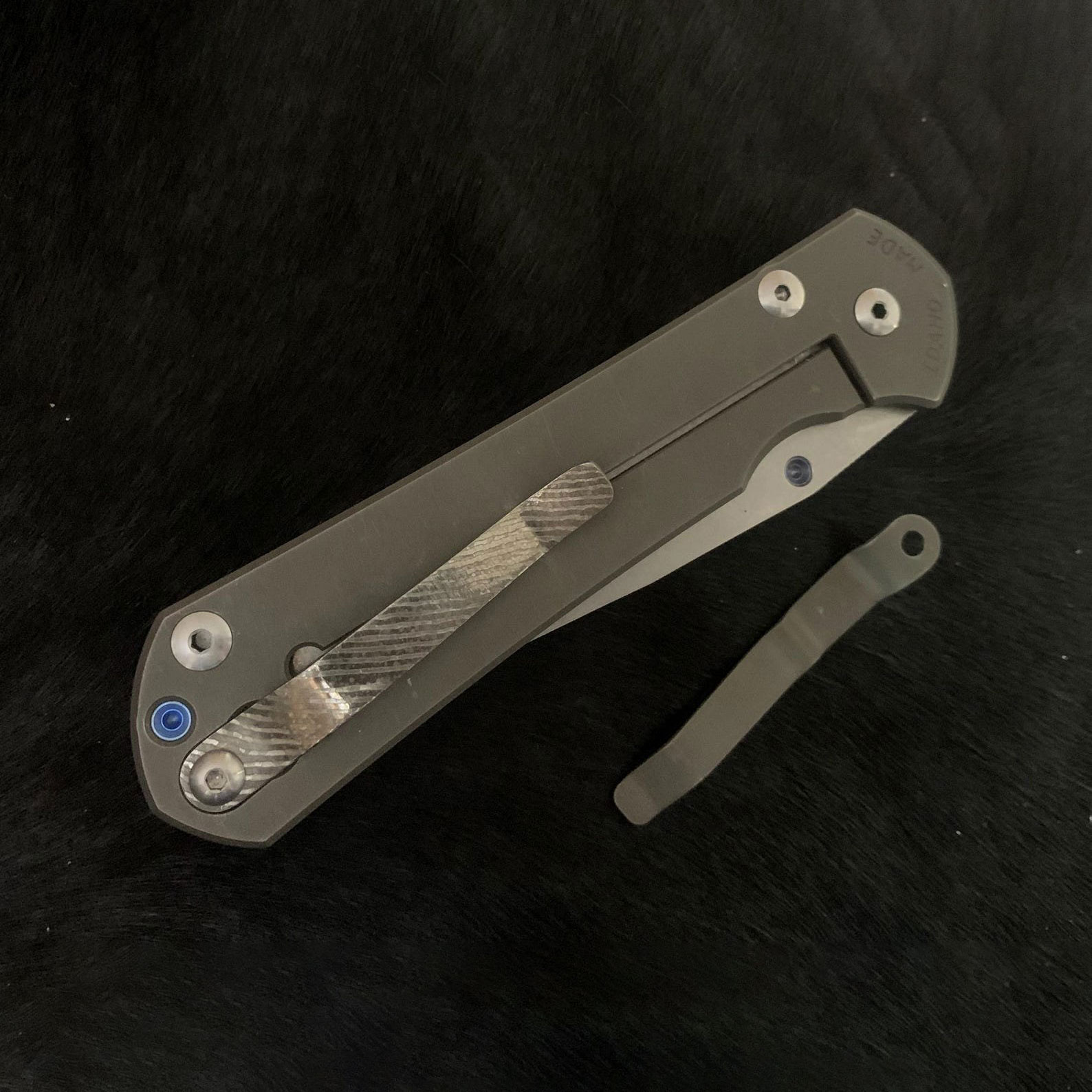 Stainless steel Damascus pocket clip 2.5 EDC
