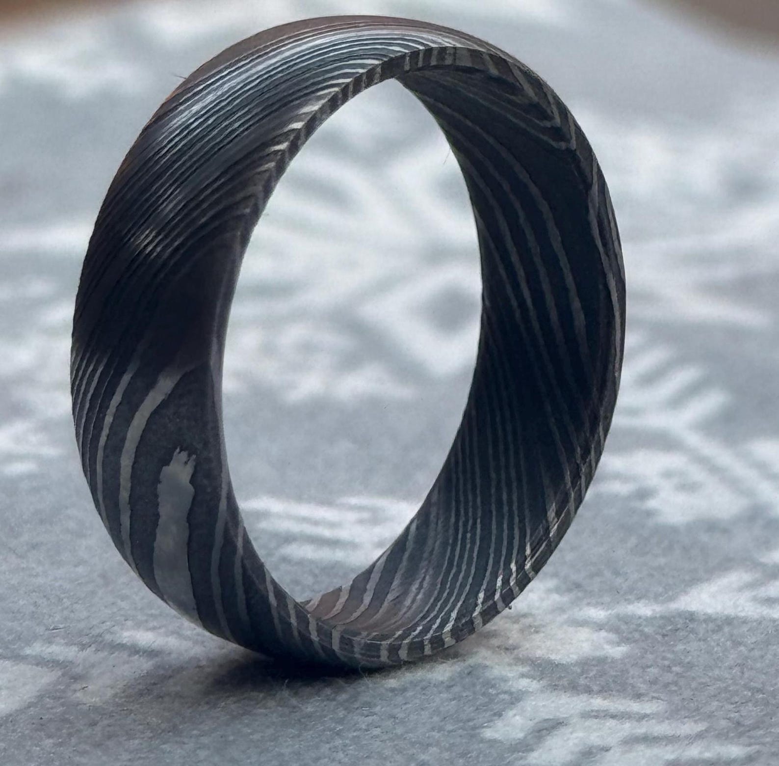 Ordinary Damascus Ring 6mm Openwork pattern domed - Image 5