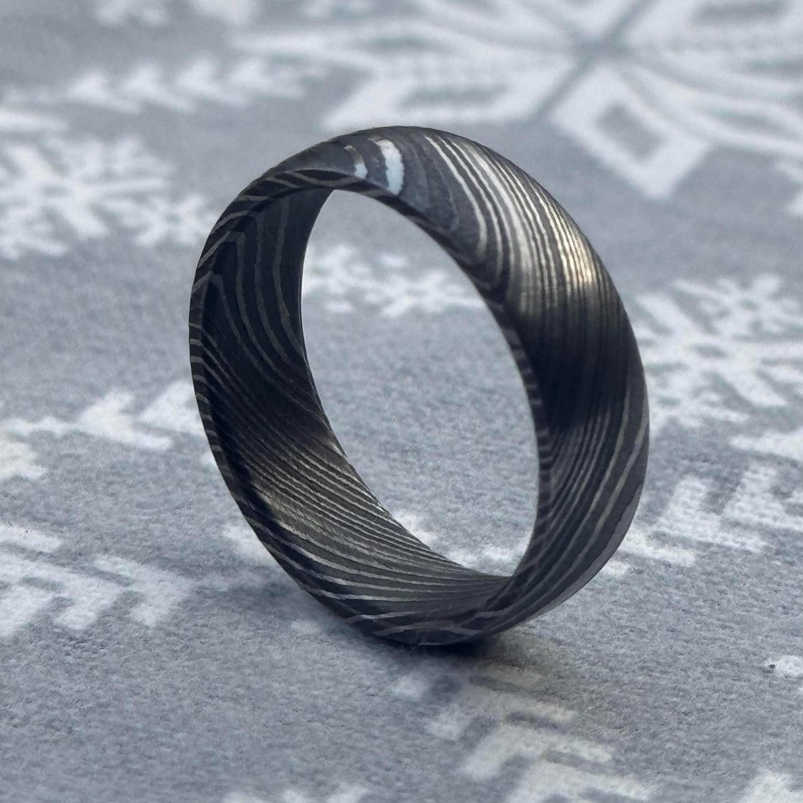 Ordinary Damascus Ring 6mm Openwork pattern domed - Image 10