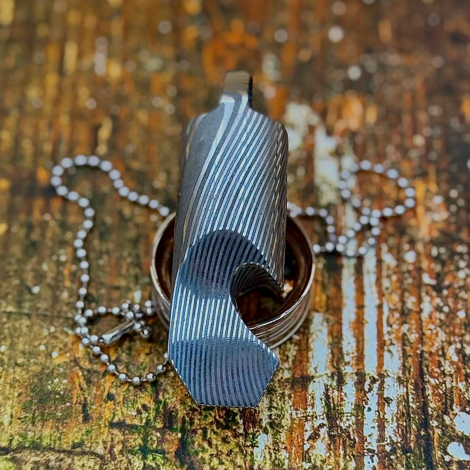 Damascus Steel Bottle OPener Prybar Art Edc Pouch Prybar Gift Birthday Gift Custom Handmade Keychain Gift for Men Groomsmen Mens Outdoor Edc - Image 4