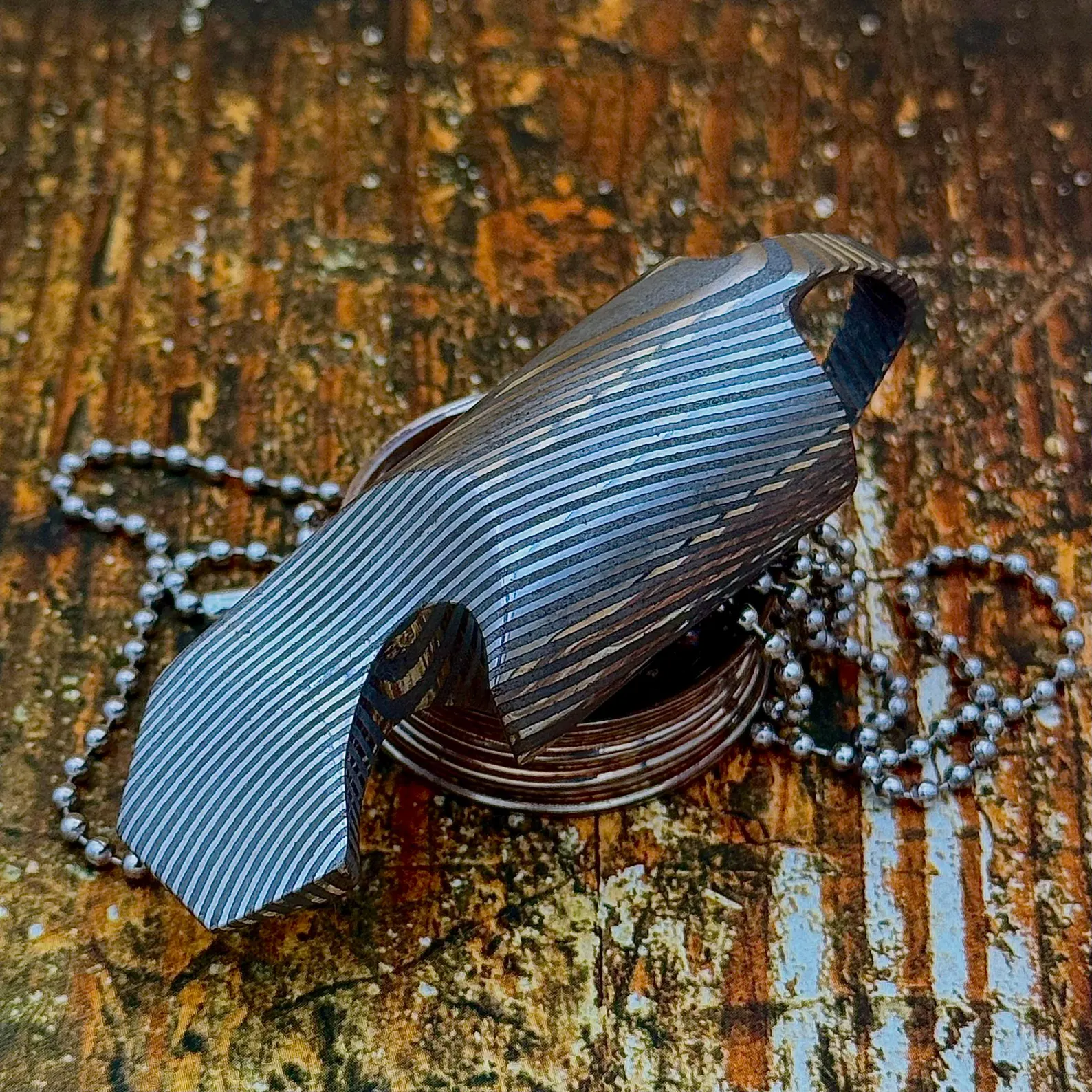 Damascus Steel Bottle OPener Prybar Art Edc Pouch Prybar Gift Birthday Gift Custom Handmade Keychain Gift for Men Groomsmen Mens Outdoor Edc - Image 5