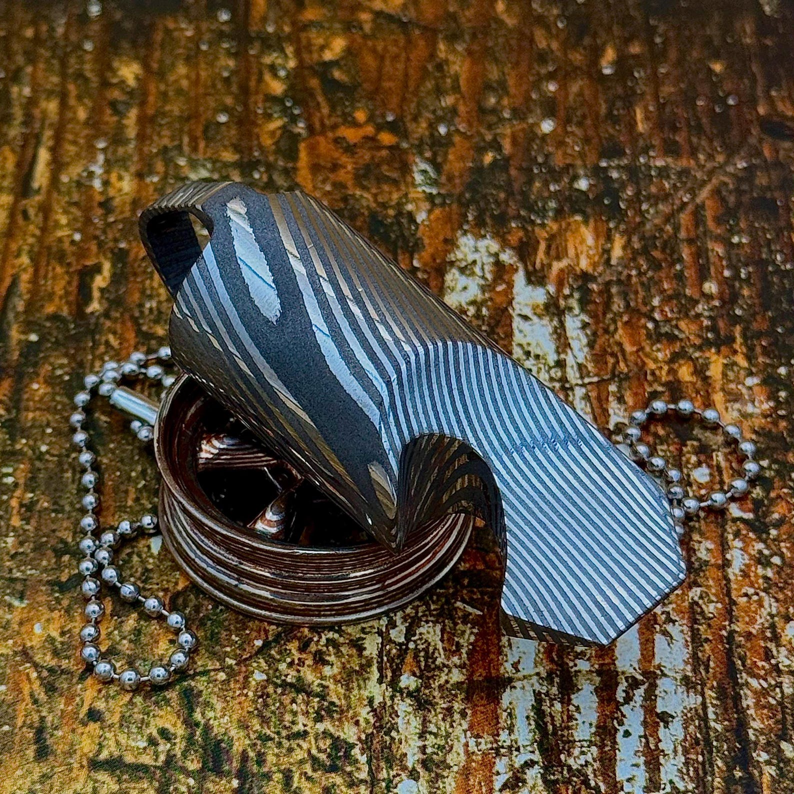 Damascus Steel Bottle OPener Prybar Art Edc Pouch Prybar Gift Birthday Gift Custom Handmade Keychain Gift for Men Groomsmen Mens Outdoor Edc