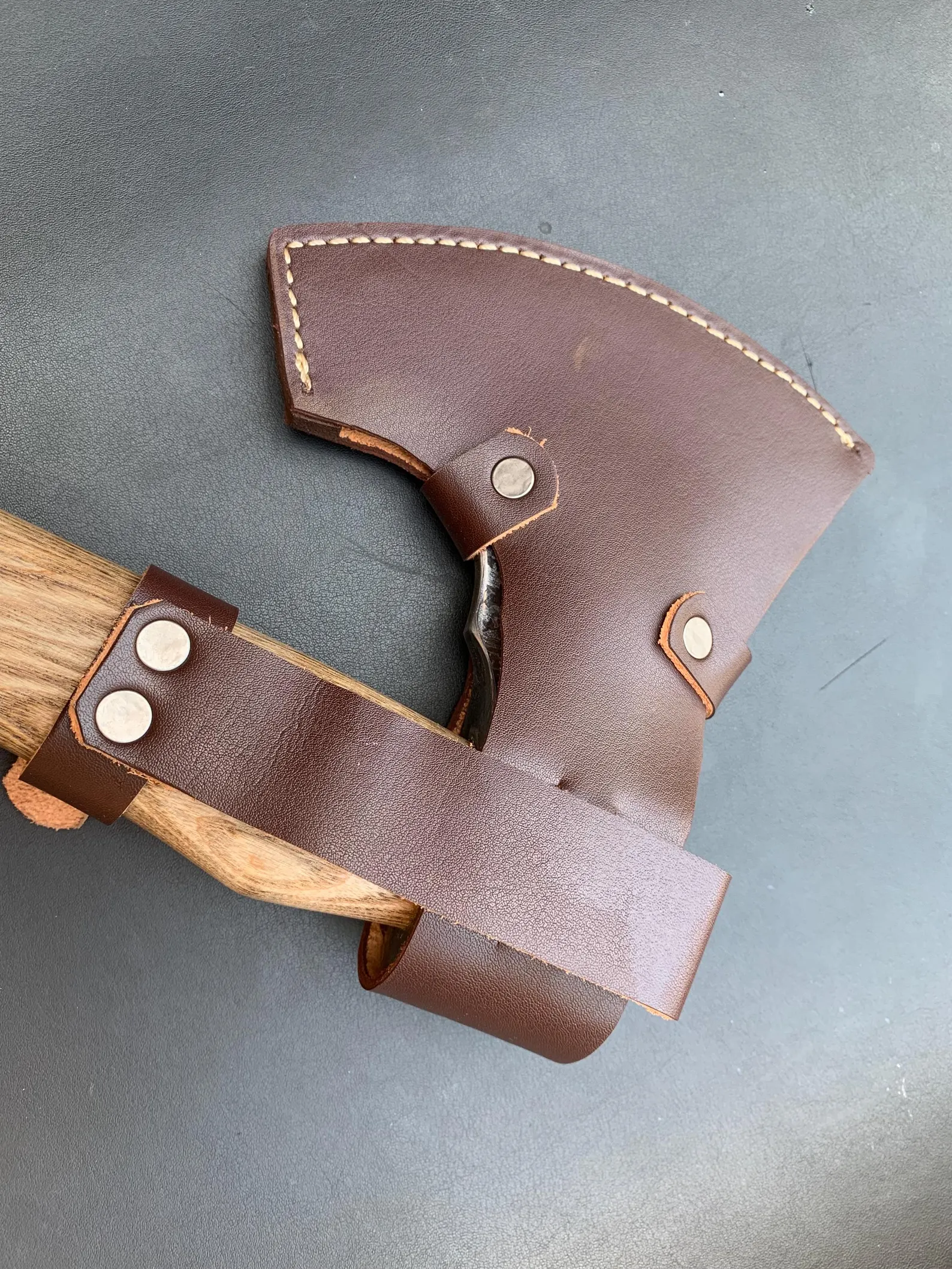 Custom Handmade Sandwich Damascus Axe Viking forged Axe Ash Wood Groomsmen Gift Birthday Gift for Him Anniversary Gift for Husband Vintage - Image 4