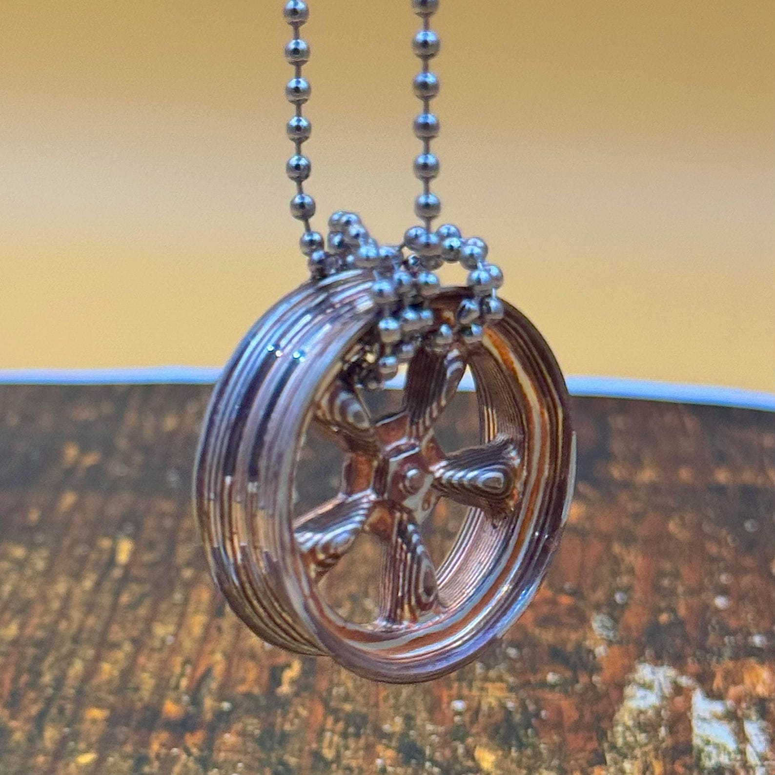 Wheel Alloy Keychain Car Keychain Car Rim Alloy Keychain Mokume Keychain Nickel Silver Keychain Copper Keychain Valentines Gift for Him - Image 9