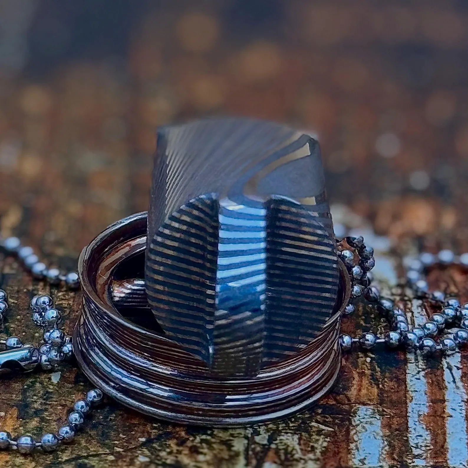 Damascus Steel Bottle OPener Prybar Art Edc Pouch Prybar Gift Birthday Gift Custom Handmade Keychain Gift for Men Groomsmen Mens Outdoor Edc - Image 2