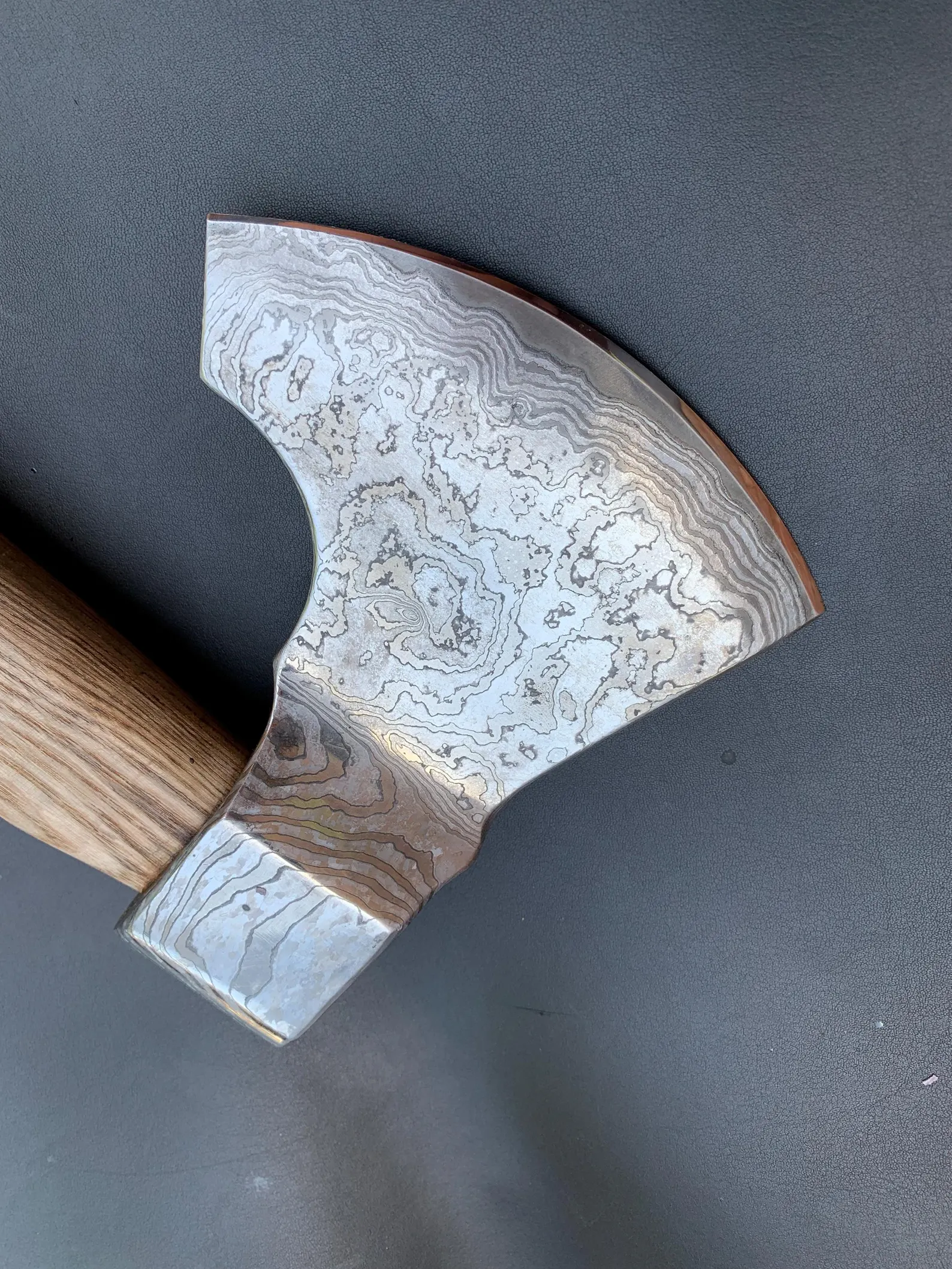 Custom Handmade Sandwich Damascus Axe Viking forged Axe Ash Wood Groomsmen Gift Birthday Gift for Him Anniversary Gift for Husband Vintage - Image 2