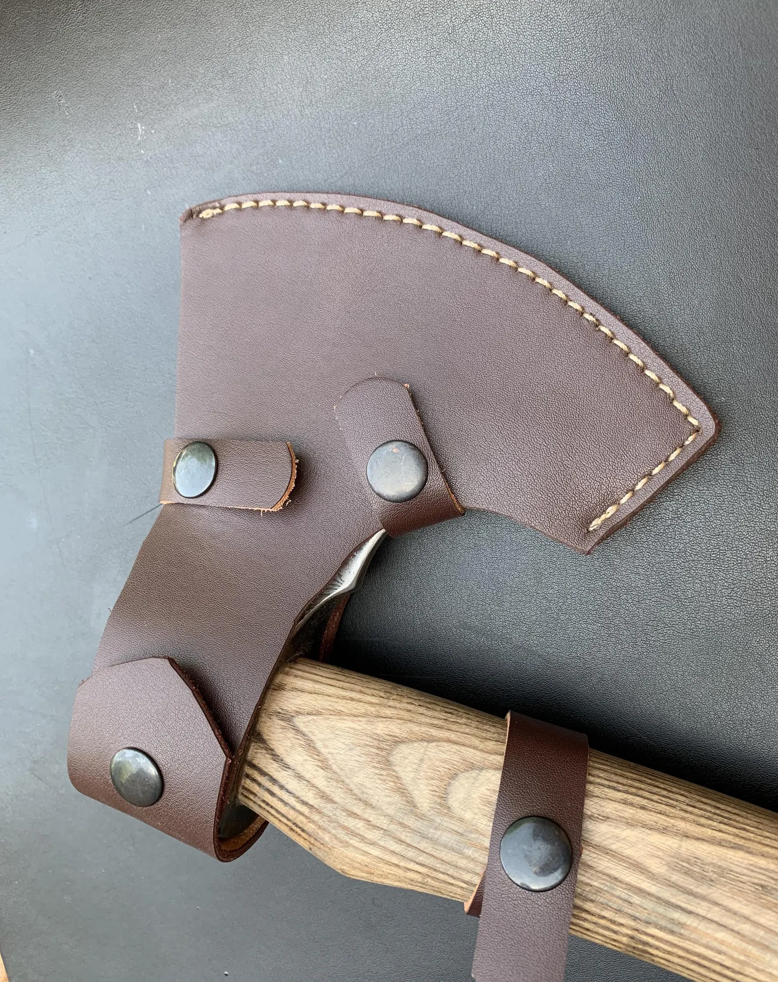 Custom Handmade Sandwich Damascus Axe Viking forged Axe Ash Wood Groomsmen Gift Birthday Gift for Him Anniversary Gift for Husband Vintage - Image 3