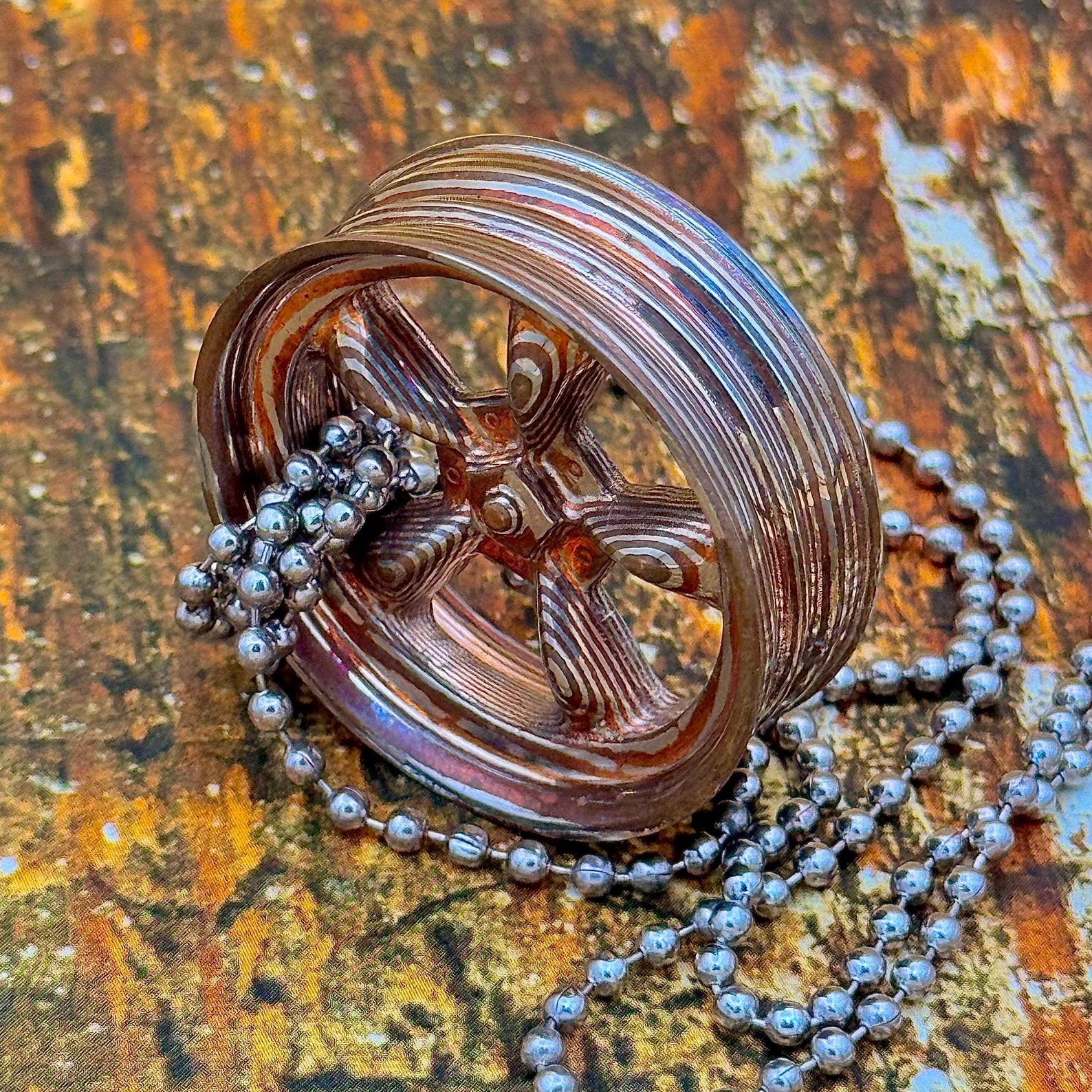 Wheel Alloy Keychain Car Keychain Car Rim Alloy Keychain Mokume Keychain Nickel Silver Keychain Copper Keychain Valentines Gift for Him