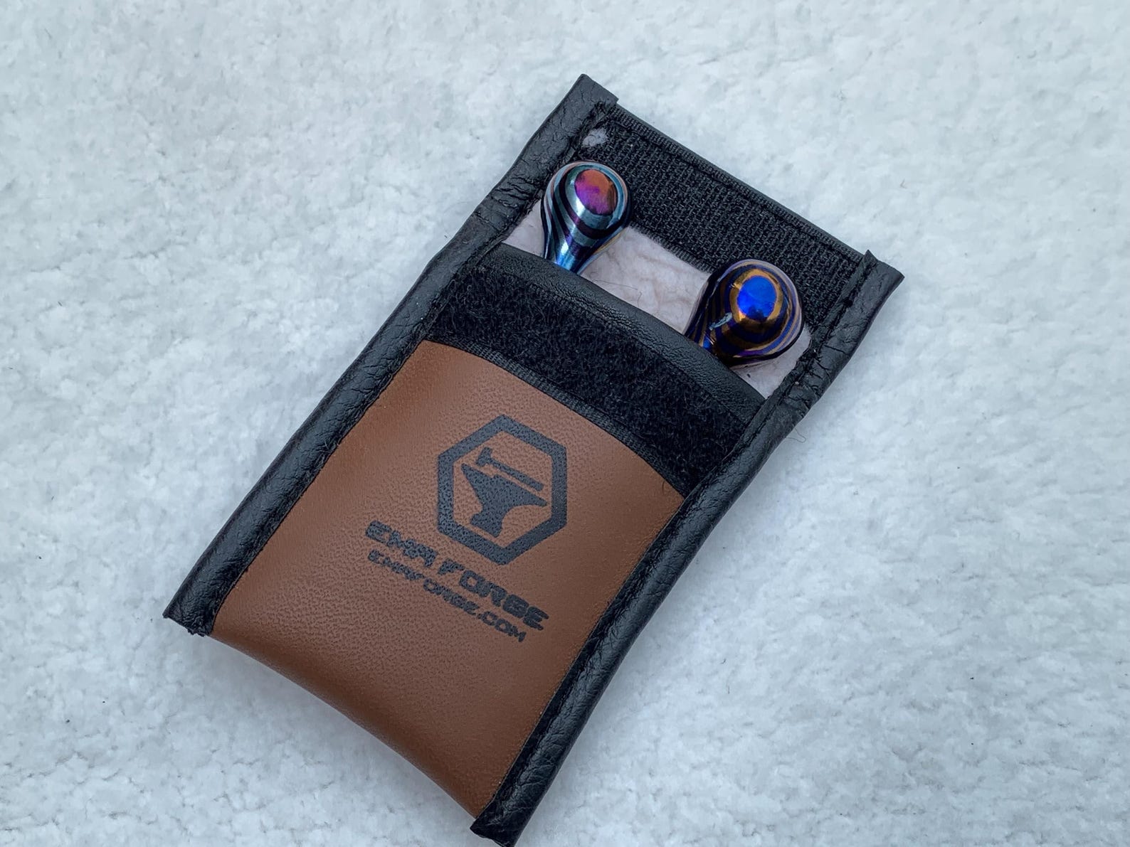 Damascus steel knuckle bone fidget roller toy Titanium - Image 7