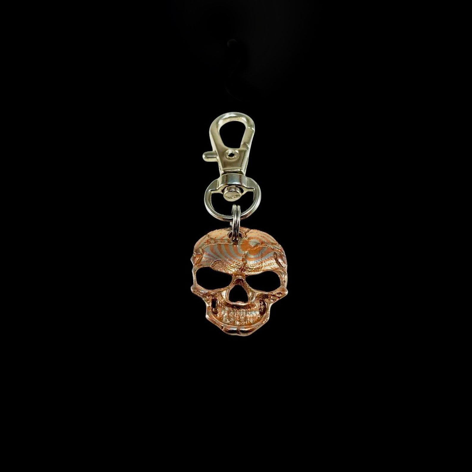 Skull pendant silver nickel LLC copper & Brass Mokume