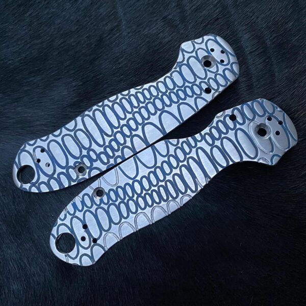 Spyderco Para 3 TC4 Custom Titanium Scales Both Side Scales CNC Snake Skin Pattern Only 2x Scales Spyderco Paramilitary 3 Replacement Scales