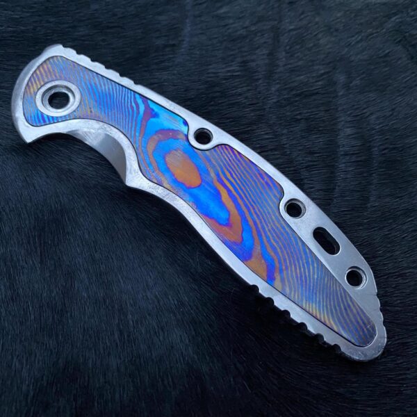 Fits Hinderer XM-18 3.5” Replacement Scale Show Side Scale Timascus (MokuTi) Inlay TC4 Titanium Scale Only 1x, Rick Hinderer Knife Scales