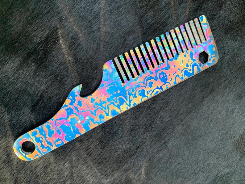 Titanium NiobiuTi Beard Comb Hand Made Pocket Comb - Image 5