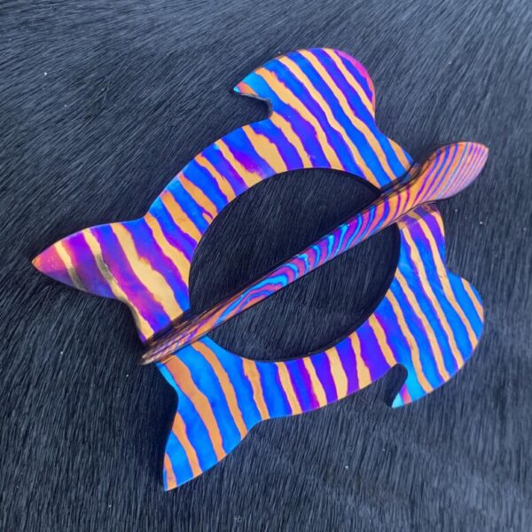 Titanium Brooch Straight Line Timascus Scarf Shawl Pin