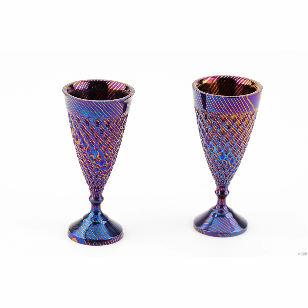 CNC Diamond 15ml Timascus Shot Glass Set of 2