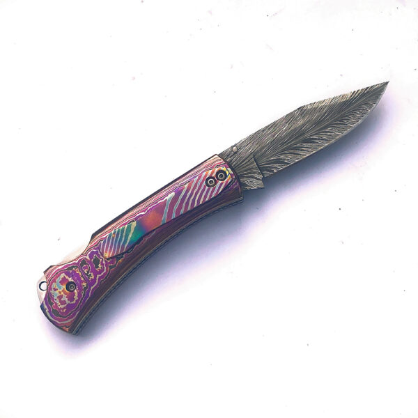Handmade Artisan Custom Lockback Damascus Damascus Mosaic Knife