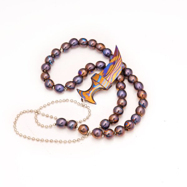 Timascus Pearl Beaded Necklace with Dagger Pendant