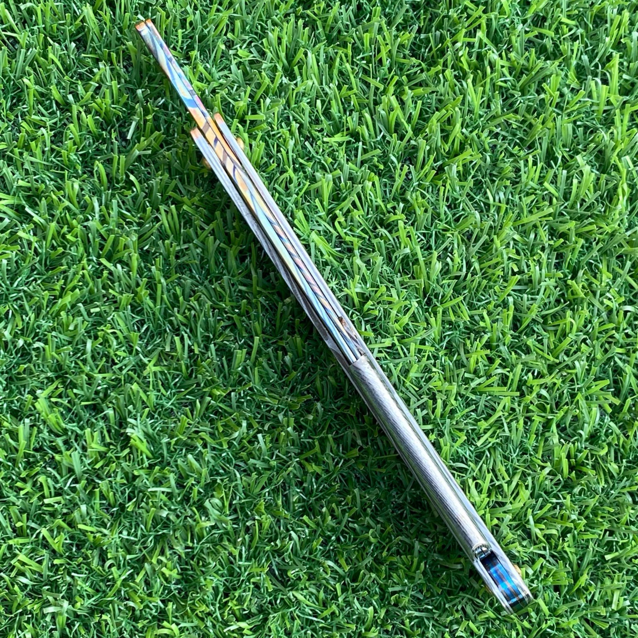 Black Timascus & SS Damascus Vintage Manual Straight Razor with Disposable Blade | Luxury Shavette Razor - Image 7