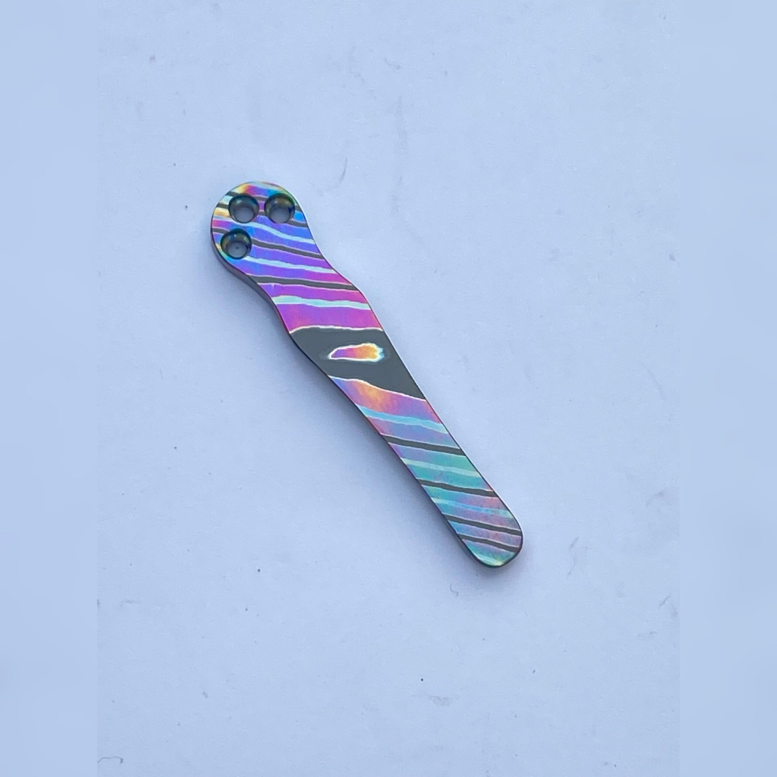 Custom Spyderco PM2 & Para 3 Black Timascus Pocket Clip Heat Anodised Finish - Image 2