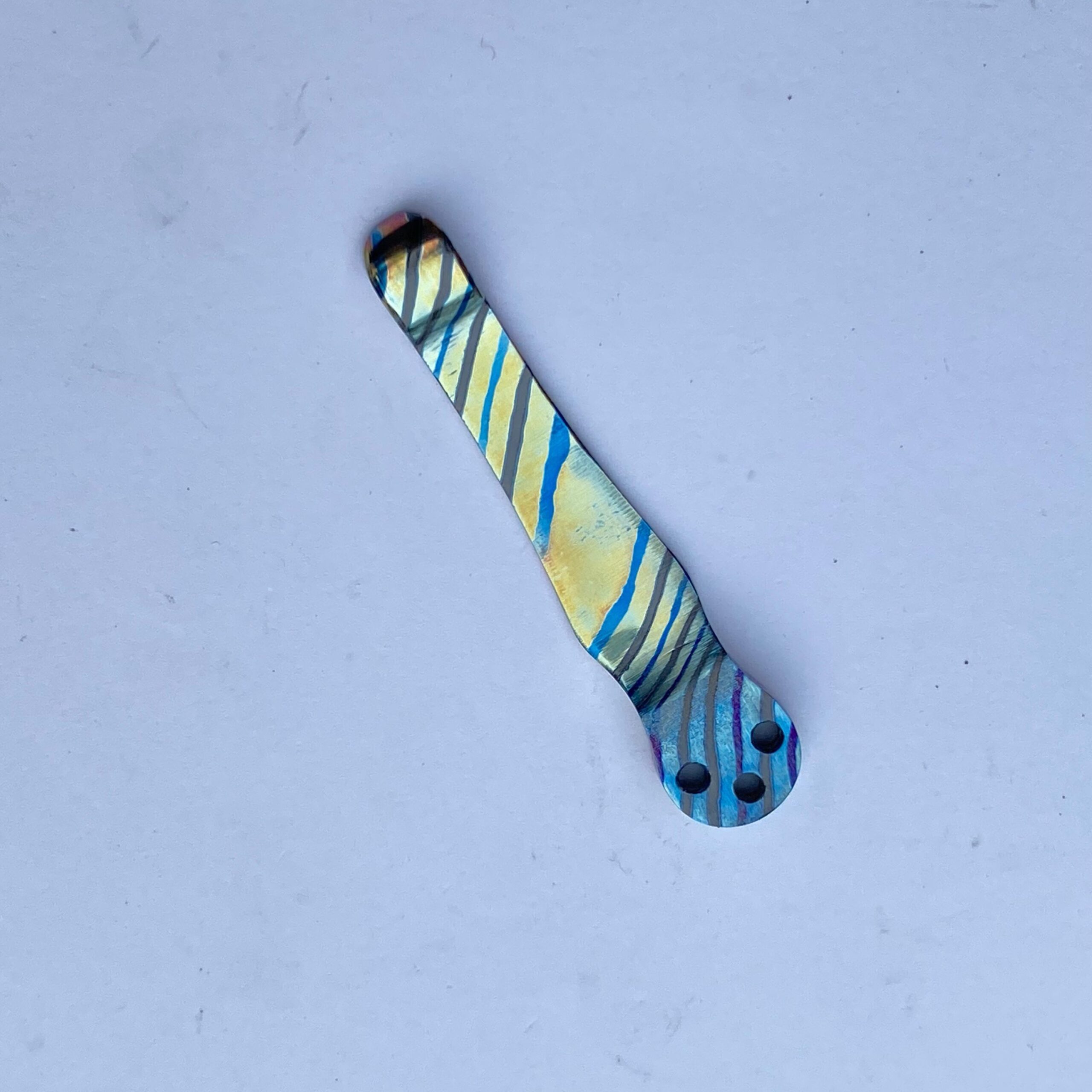 Custom Spyderco PM2 & Para 3 Black Timascus Pocket Clip Heat Anodised Finish - Image 4