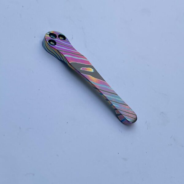 Custom Spyderco PM2 & Para 3 Black Timascus Pocket Clip Heat Anodised Finish