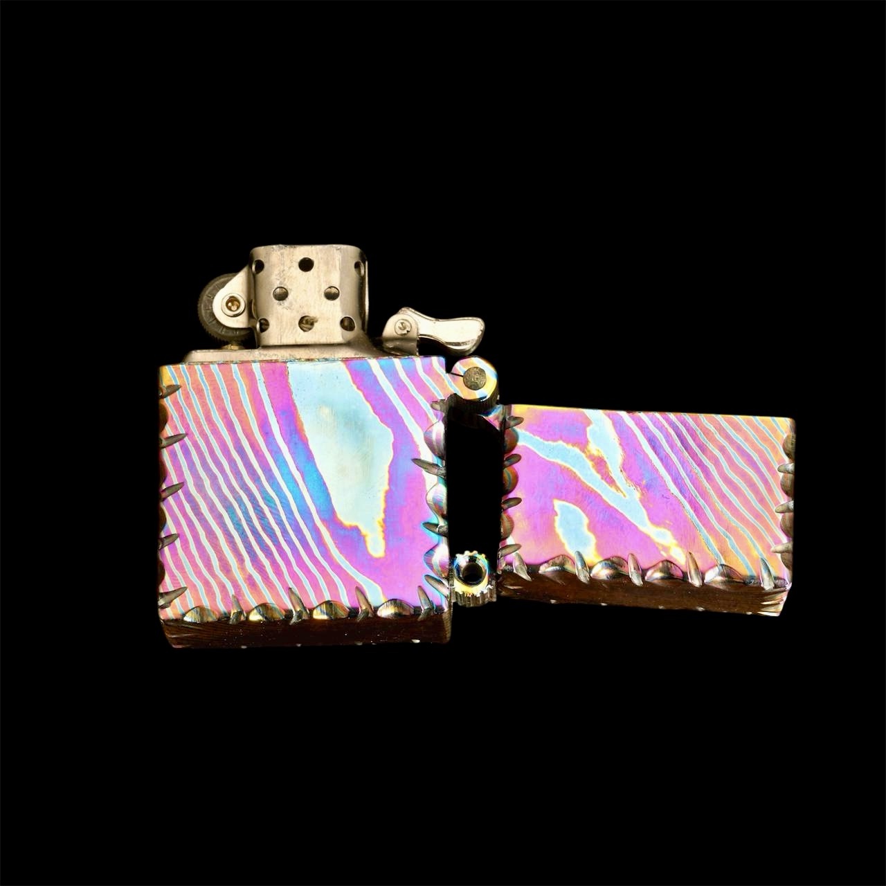 Handmade Timascus Zippo Lighter Case – Titanium EDC Cover for Standard Zippo - Image 3