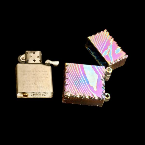 Handmade Timascus Zippo Lighter Case – Titanium EDC Cover for Standard Zippo